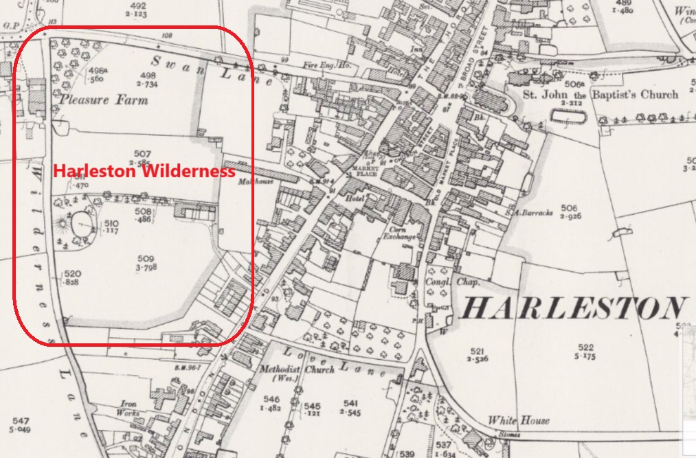 Harleston - Wilderness grounds : Map credit National Library of Scotland